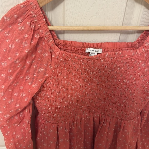 American eagle outfitters coral smocked mini sun dress size small - Picture 3 of 5